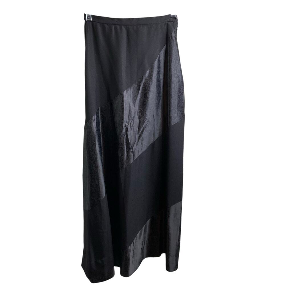 Vintage Young Innocent By Arpeja Women's Black Patchwork Maxi Skirt Size S‎ Boho
